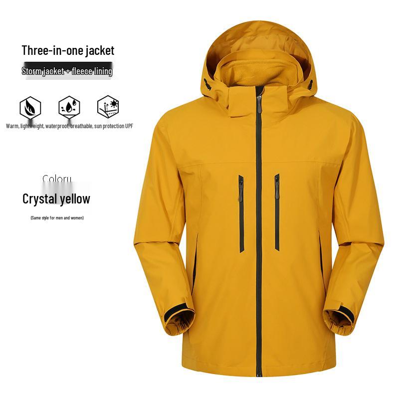 Bird's House Group Unisex Three-in-One Windbreaker Jacket - Water-resistant, Heat-Sealed, Print Logo, Ideal for Outdoor & School Use