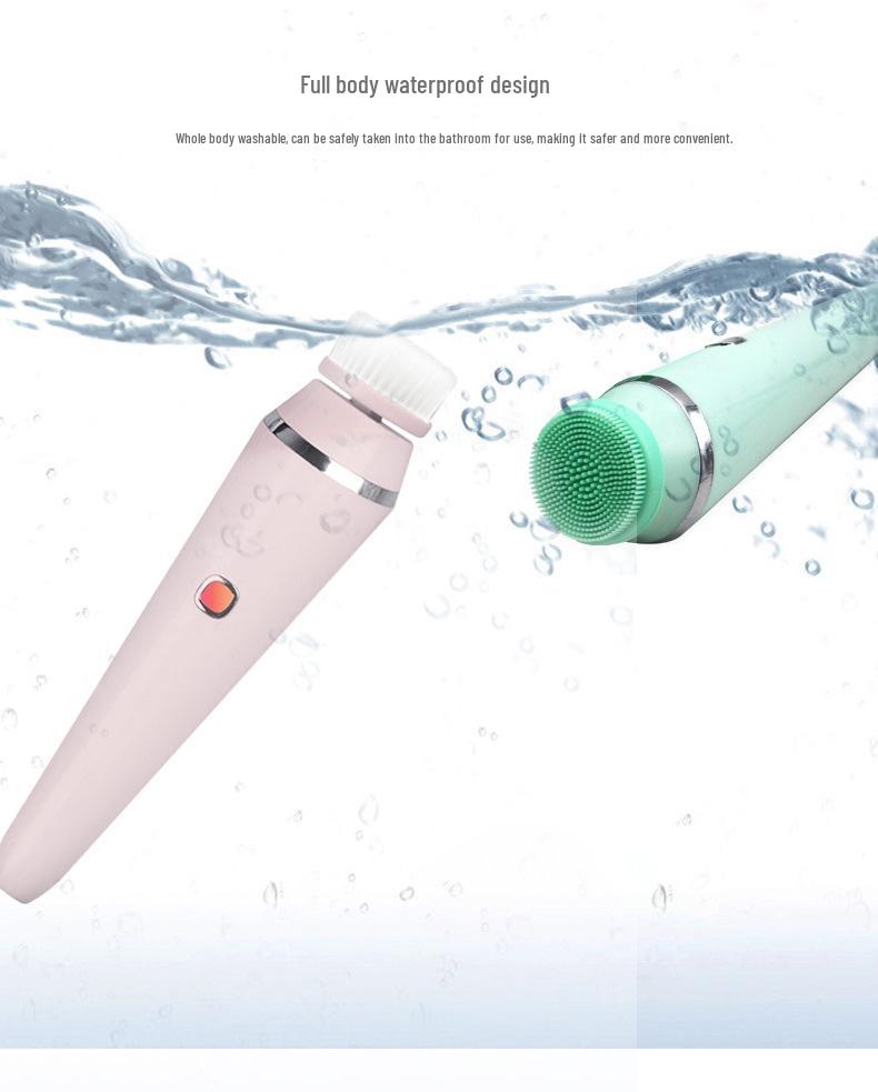 Electric Ultrasonic Waterproof Facial Cleanser and Brush