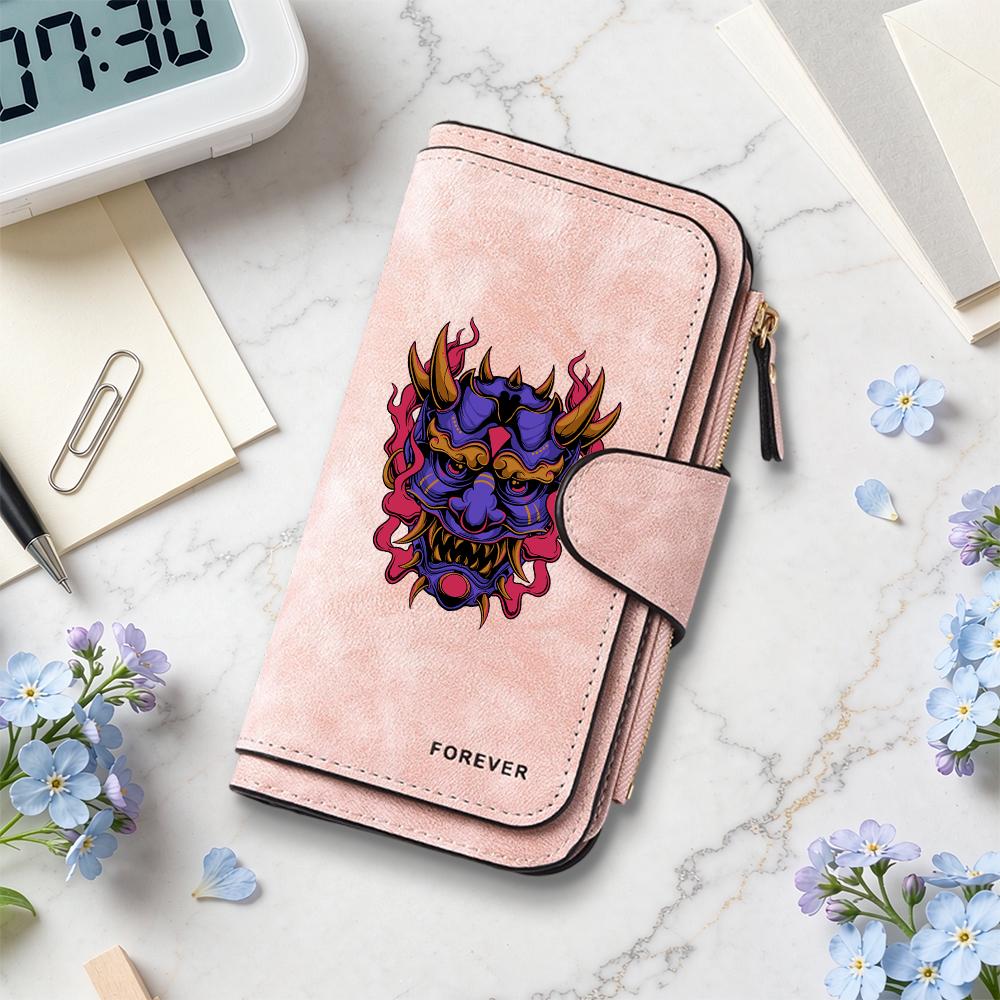 Stylish Printed Long Wallet for Daily Use Portable Fashion Card Holder Purse