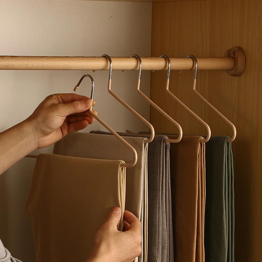 5/10PCS Stainless Steel Pants Hanger Non-slip Pants Rack Household Non-trace Hanging Pants Clip Special Hanger Storage Device