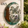 Mondsichel Gartenskulptur Vintage Wandkunst, Fee Hexe Biene Libelle Eisen Hängend Elegante Heimdekoration für Frauen Dekor, Metall Terrasse Innen
