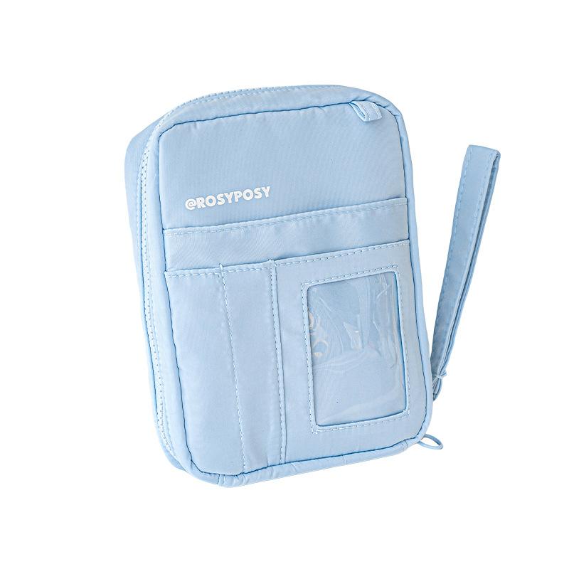 

Органайзер для канцелярских товаров и скрапбукинга большой вместимости для детей, повседневный, эстетичный в стиле INS, однотонный пенал, милый пенал с несколькими карманами синий