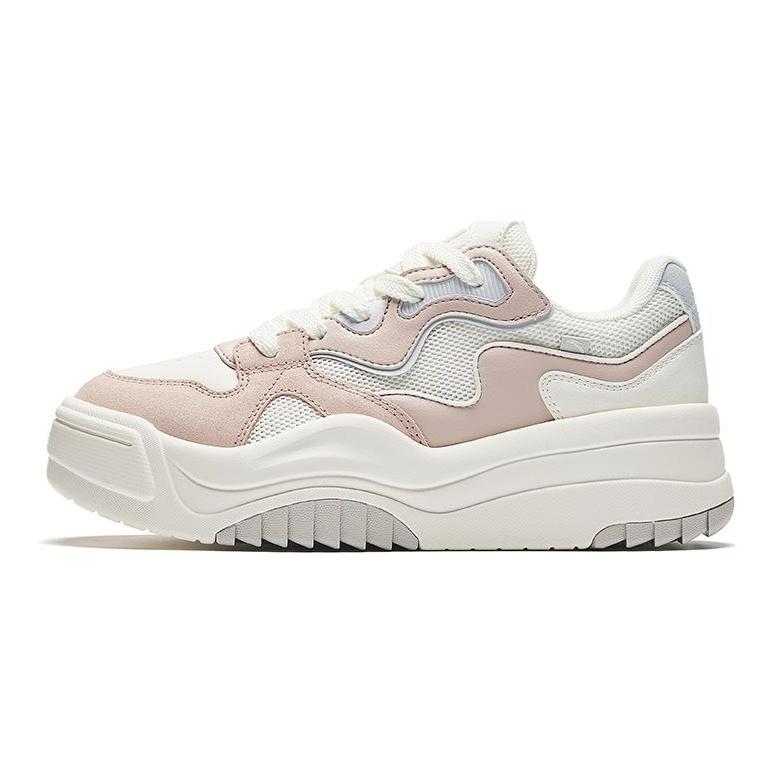 Anta Egg Shoes 2.0 Trendy Casual Height Increasing Lightweight Low Top Skate Shoes Women sneaker Lotus-Gray 122438021-3