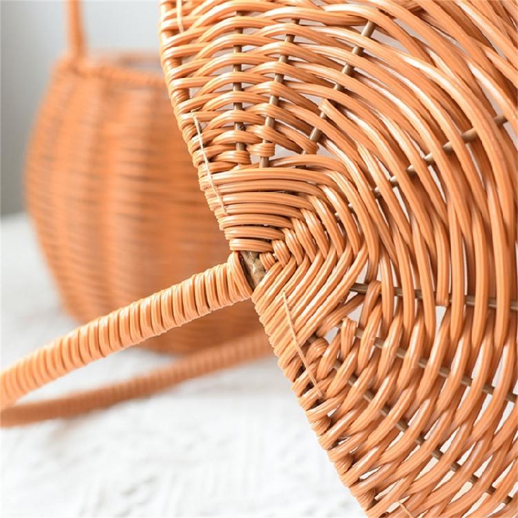 Handwoven Floral Basket Rattan Storage Basket for Picnics and Outdoor Activities
