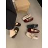 Fleece single shoes women Mary Jane shoes small fragrant fluffy shoes women wear thermal cotton shoes