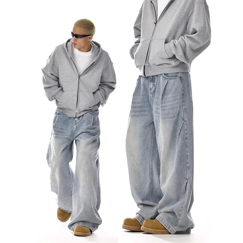 Jeans Men's Straight Loose Casual Wide-leg Trousers