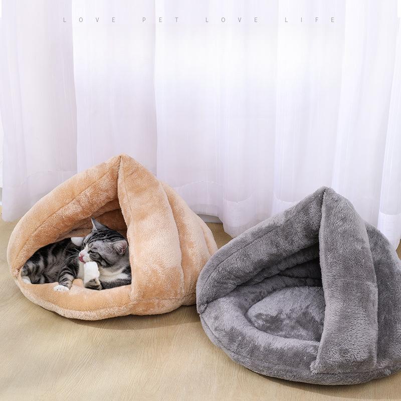 Winter Warm Yurt Dog Kennel Small Dog Closed Slippers Cat Sleeping Bag Cat Kennel Pet Mat