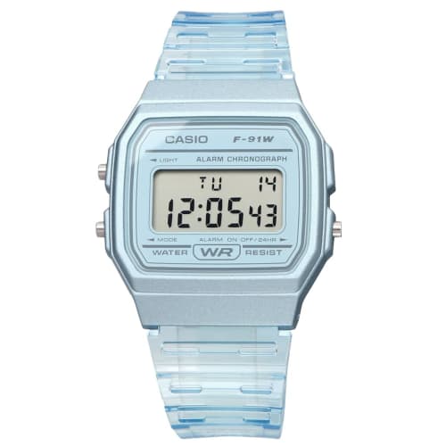 Casio CASIO Digital Watch Quartz F-91WS-2 Unisex Cheap Casio Clear Blue