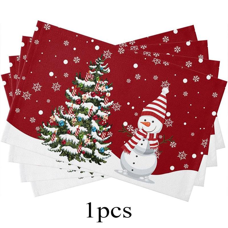 Christmas Tree Buffalo Plaid Placemats Set of 5 Christmas Placemats  Place Mats for Dinner Kitchen Table Party Home Decoration