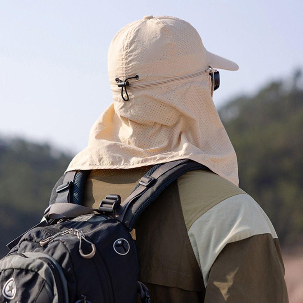 Sun Protection Waterproof Sun Hat Detachable Shawl Quick Drying Fishing Baseball Cap Wide Brim Breathable Shade Hat