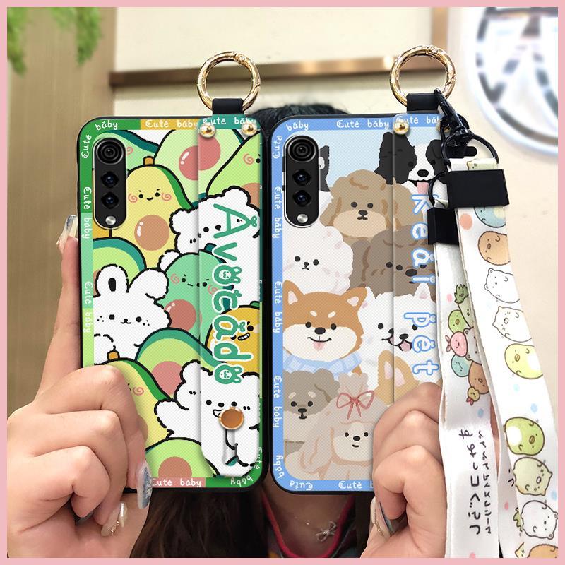 Anti-knock Anti-dust Phone Case For LG Velvet 4G/5G Lanyard Dirt-resistant Soft case Wrist Strap Fashion Design Cute