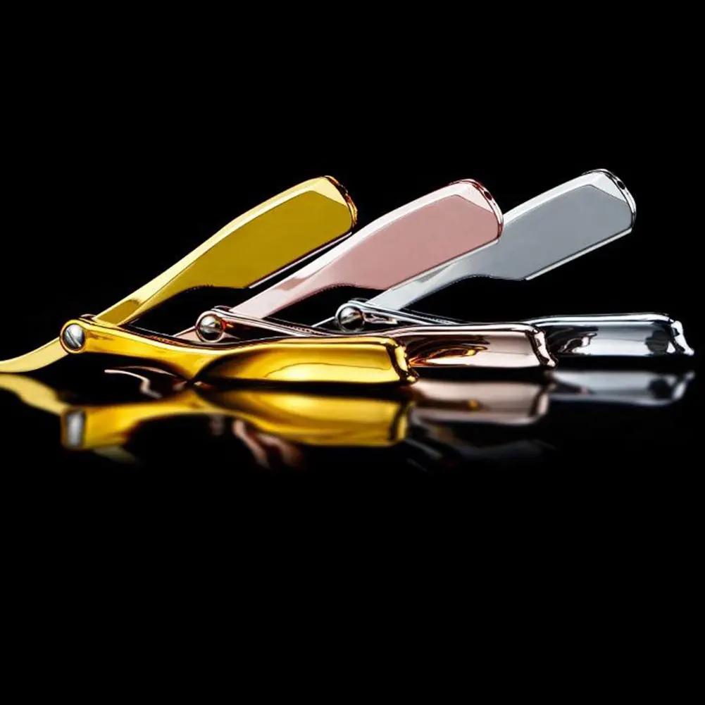 Salon Manual Beard Razor Folding Hand Shaver Razor Knife Holder Hair Removal Tools (No Shaving Slice) For Barber Accessories