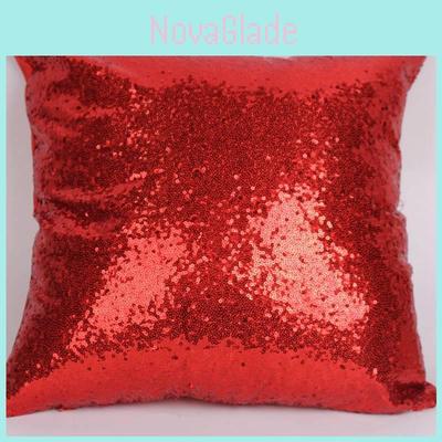 Federa Cuscino Sequin Tessuto Camaleonte Monocolore per Decorazione Soggiorno