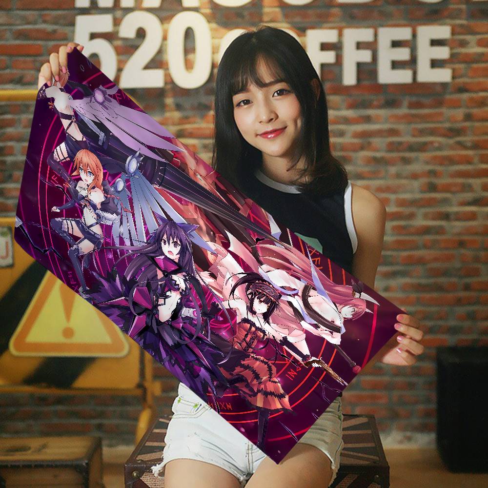 Date A Live Cartoon Bath Towel Microfiber Soft Water Absorbing Breathable For Girl Kids Decorative Cartoon Beach Towel