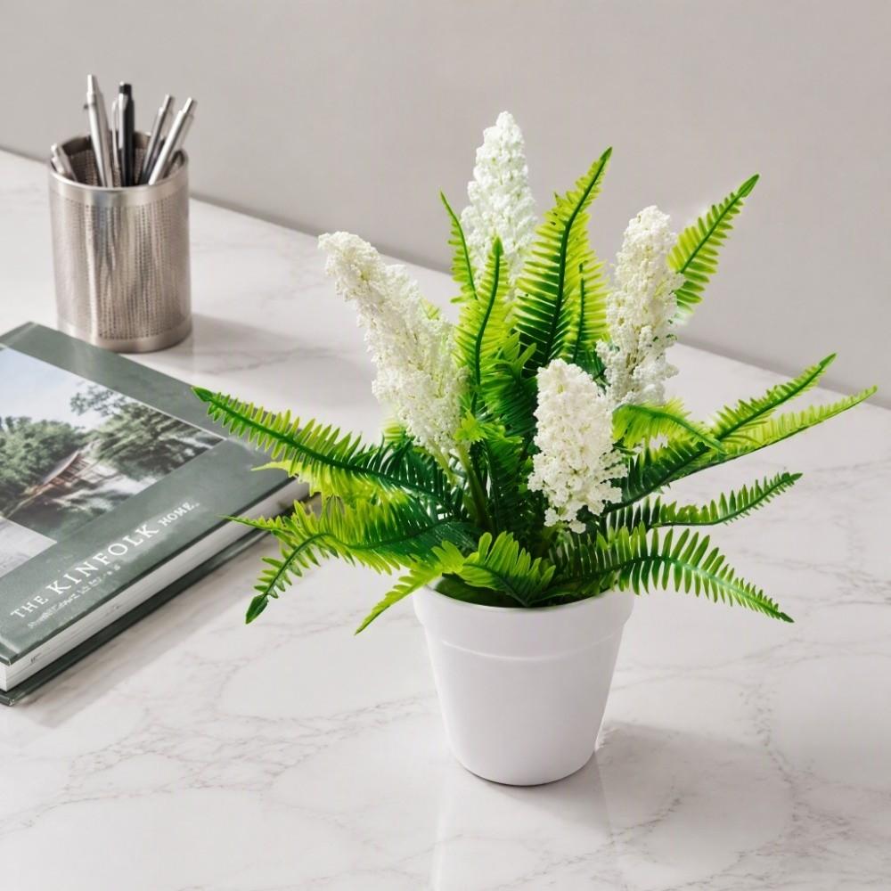 Plastic Artificial Lavender Bonsai Multicolor Artificial Plant Simulation Fern Leaves Office Hotel