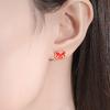 Süßes Temperament Rote Festliche Kleine Tiger Ohrringe Mädchen Persönlichkeit Modische Ohrringe
