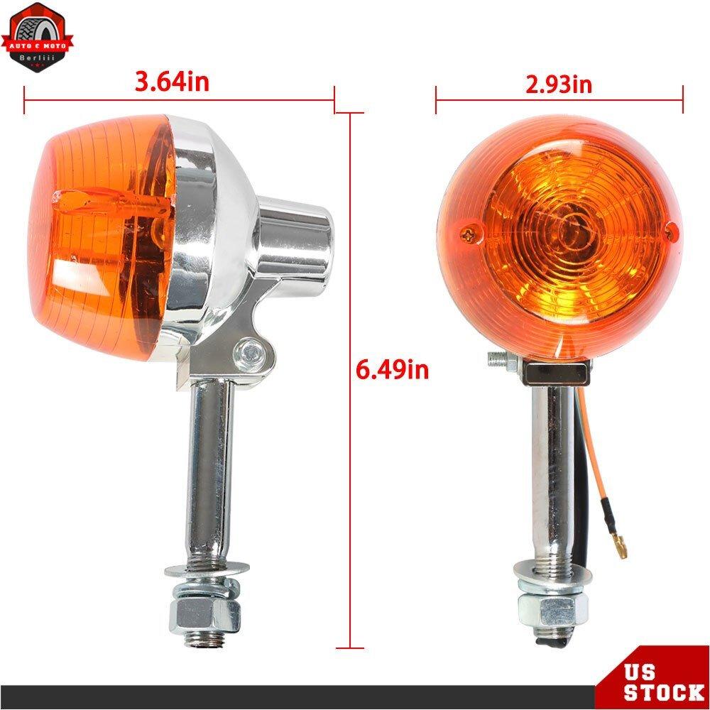 2Pcs For Honda CB350 CT70 CT90 XL100 CM400 CB450 CB750 Turn Signal Light 8mm 12V