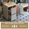 61*46.5*87cm, Freestanding Bathroom Washstand, Lacquered Surface, Integrated Ceramic Basin, Soft-Close Hinges, Two Drawers, High Foot Design, White.