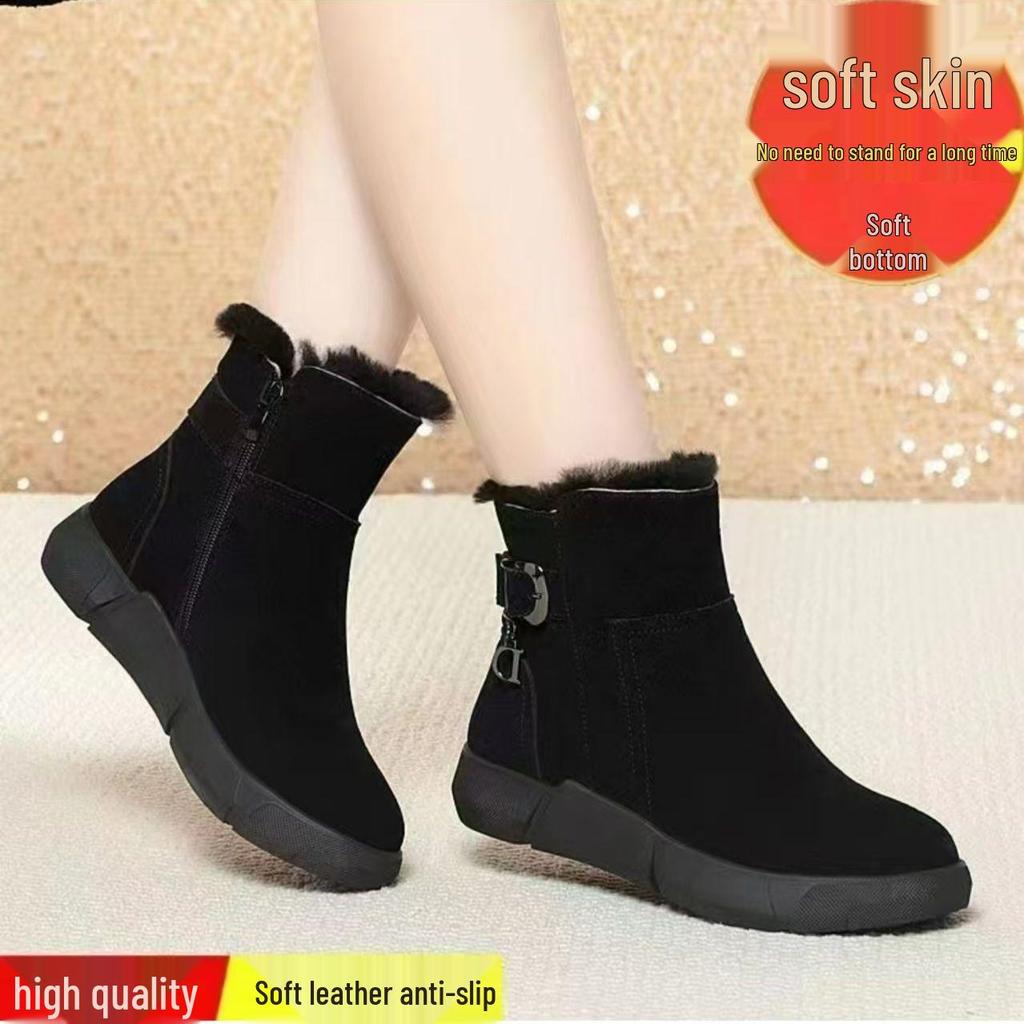 Snow Style Winter Fur Short Boots: Thick, Non-Slip, Warm, Lightweight.