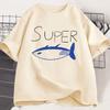 Kpop Korean Jin Super Thunfisch Fisch T-Shirts Mode Vintage Kurzarm T-Shirt Männer Frauen Kleidung Baumwolle Lässig Übergroßes T-Shirt