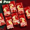 6PCS Blessings Printing Spring Festival Lucky Money Bag Hot Stamping Hongbao Party