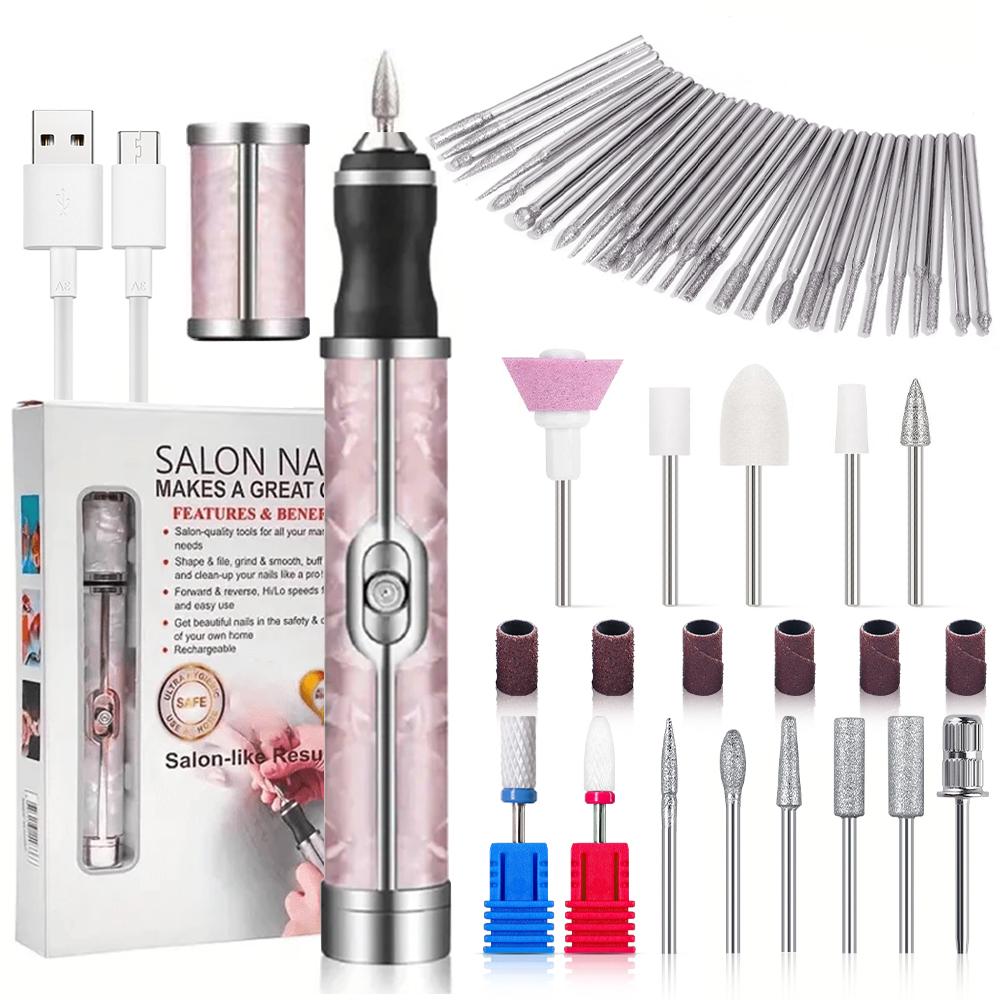 Electric Professional Nail Drill Set Rechargeable Portable Scrub Machine Nail Sharpening Home Professional Salon Nail Art Set