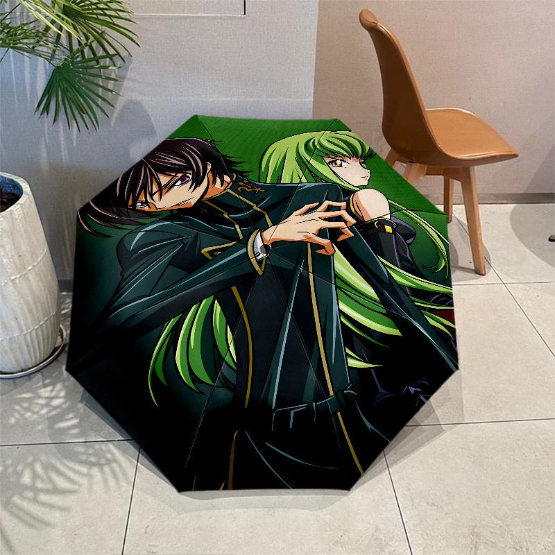 Code Geass Umbrella with Automatic Open/Close & Self-8-Rib Heavy-Duty Umbrella, Compact Travel Umbrella Suitable for Outdoor