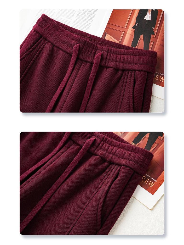 Women's Off-White High-Waisted Wool Wide-Leg Pants with Velvet Lining - Loose, Casual Fit for Autumn/Winter 2024