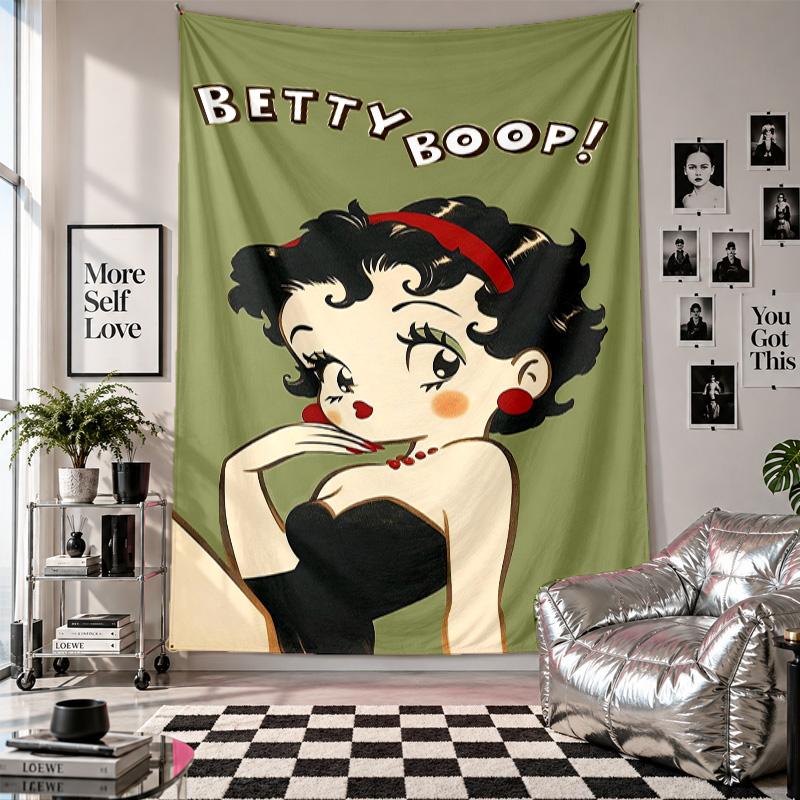 Wall TapestryBetty Boop Art Hanging Cloth Decorative Background Cover for Room Decoration
