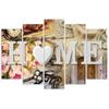 Five Piece Picture Canvas Print Home Heart Shabby Chic