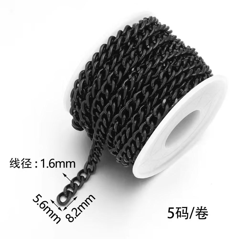 5Yards/Roll Aluminum Chains Metal O-Shaped Twist Link Chains For Jewelry Making DIY Necklace Bracelet Clothing Bag Accessories