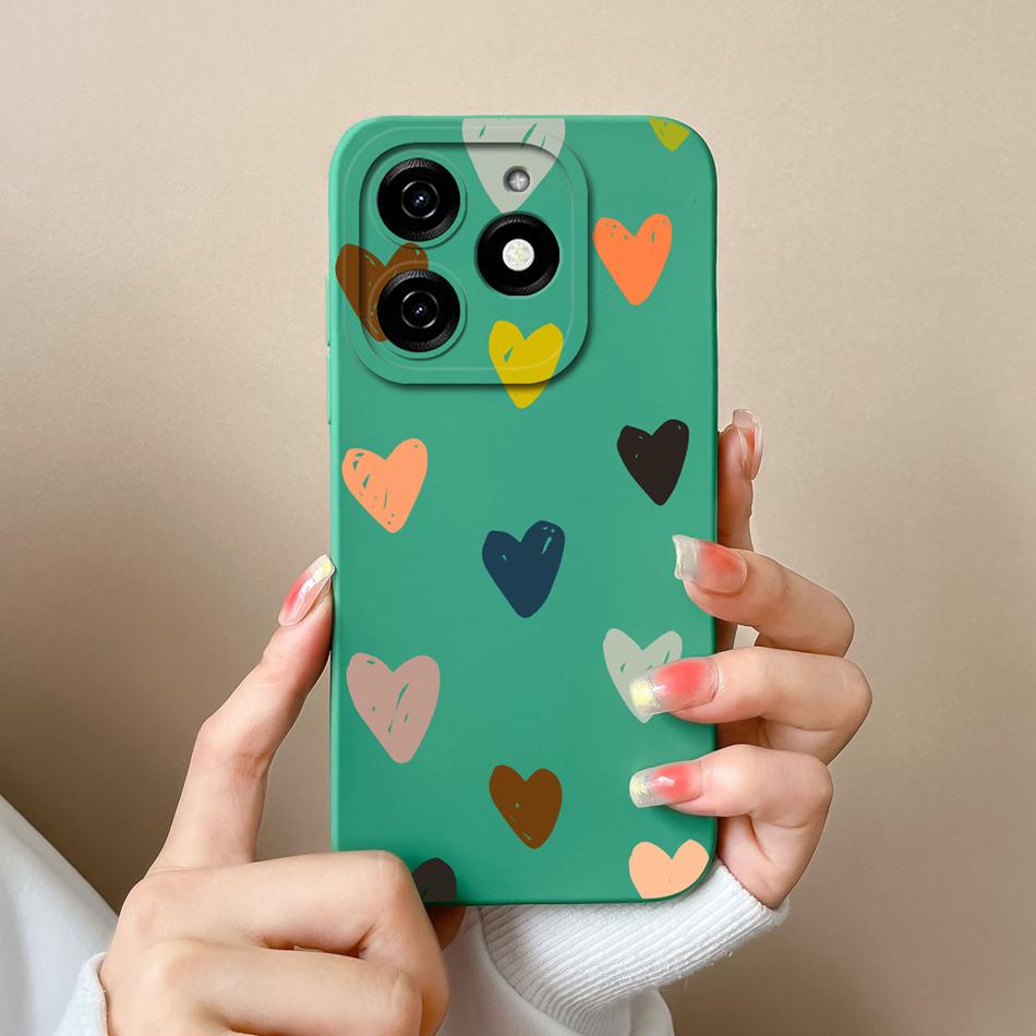 For Infinix Smart 8 Pro Plus Case Simple Heart Liquid Silicone Full Protection Phone Shell For Infinix Smart8 HD Soft Back Cover