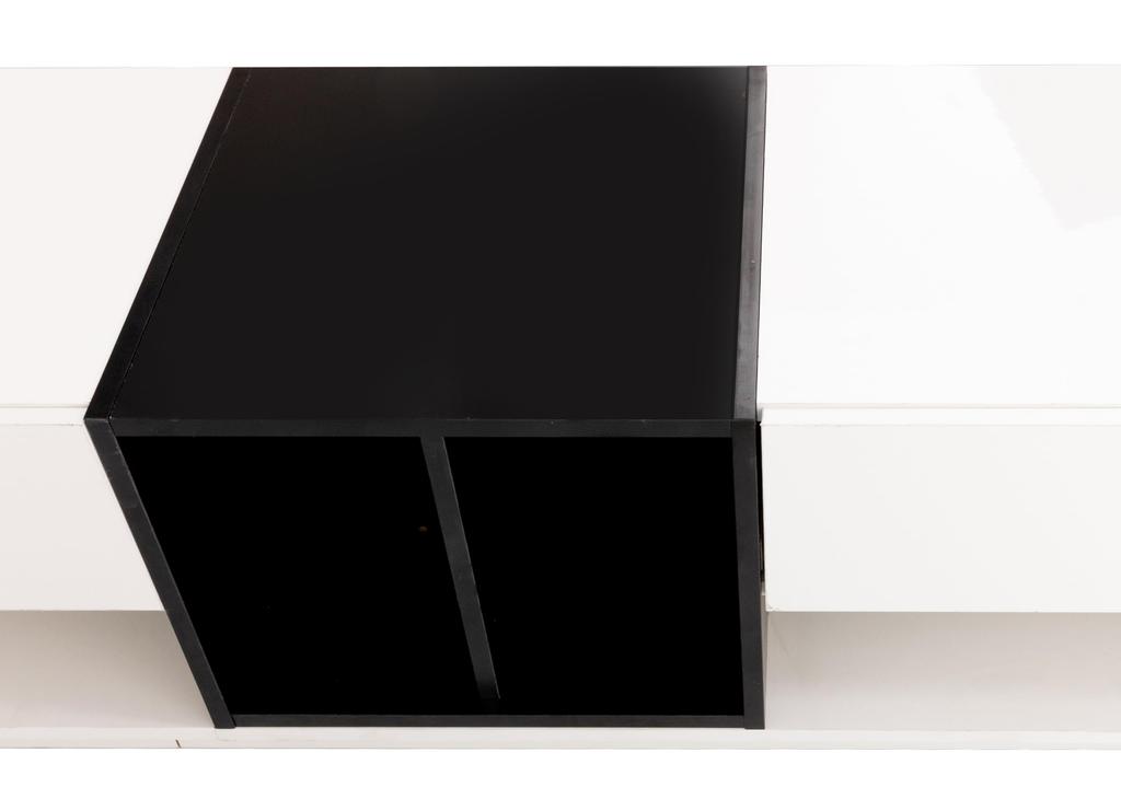 Lowboard TV Cabinet, Modern TV Stand with 3 Drawers and Open Storage Compartment, TV Board with Ample Storage Space, Color Block Design