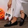Breathable Shoes Women's 2025 Autumn New Flat Large Yard Pointed Toe Embroidery Color-blocking Lazy Shoes