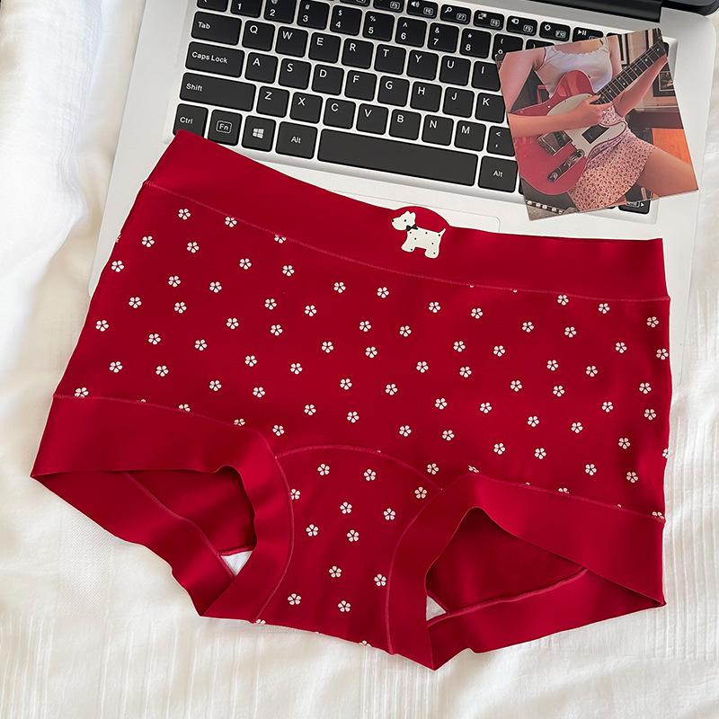 

Большой размер Женские Весенне-осенние Милые Трусики с высокой талией и дышащими вставками на бедрах XL красный