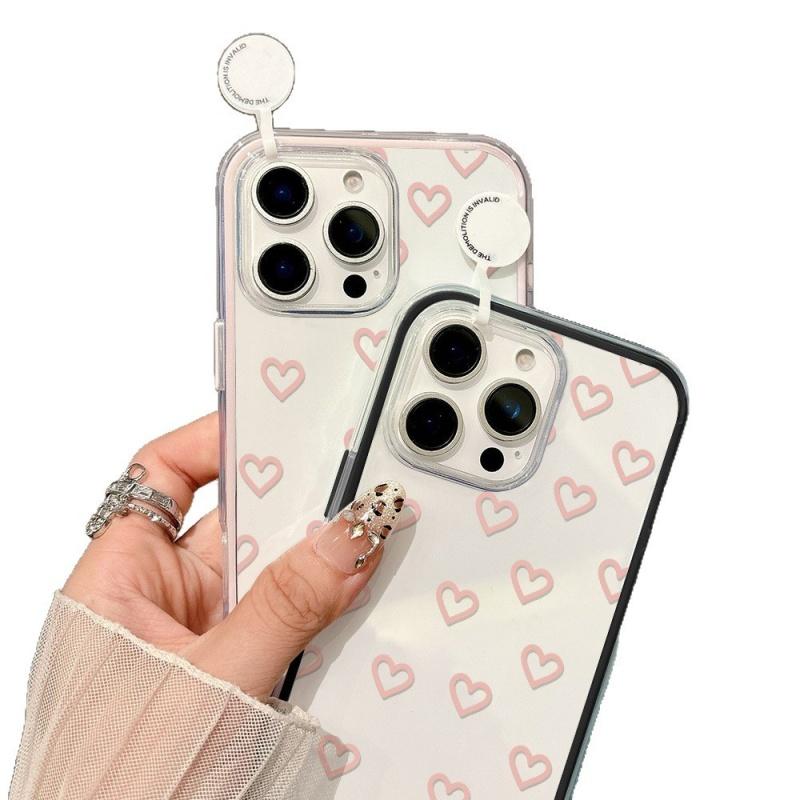 Love Heart Phone Case For iPhone 17 Case iPhone 13 16 15 11 12 14 Pro Max 17 Air Silicone 2 IN 1 Shockproof Soft Clear Cover