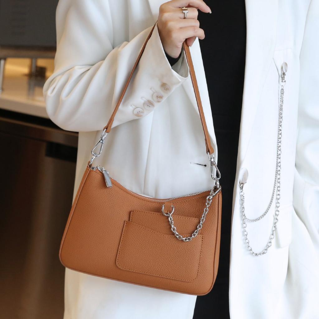 Skórzana Torba Codzienna Damska Torba na Jedno Ramię Listonoszka Modna i Prosta Damska Torebka Wielokieszeniowa Torba Shell Praktyczna