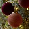 9pcs Flocking Velvet Christmas Ball Pendant 8cm Xmas Tree Ornaments  Home Decoration