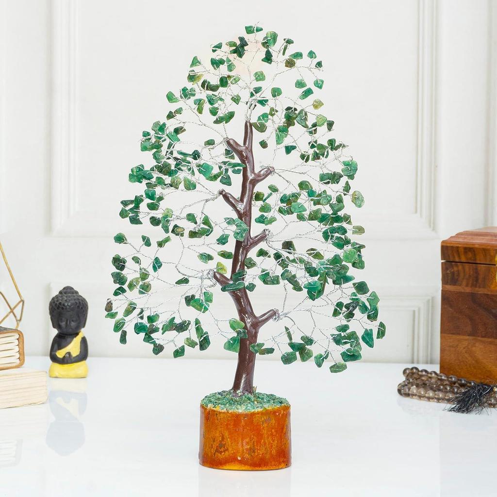 Green Aventurine Crystal Tree Good Luck Showpiece for Home Decor Items Crystals Gemstones Bonsai Money Tree for Good Luck, Decoration Gift Item,