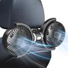 [New for Summer 2025] Trustnice Car Fan, Dual-Head, for Back Seats, 3-Level Airflow Adjustment, 360° Angle Adjustment, USB Car Fan, Heatstroke Prevent