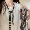 Scarf Chain Necklace Clavicle Chain Wood Bead Necklace Jewelry Accessories Ethnic Style Bohemian Choker Women