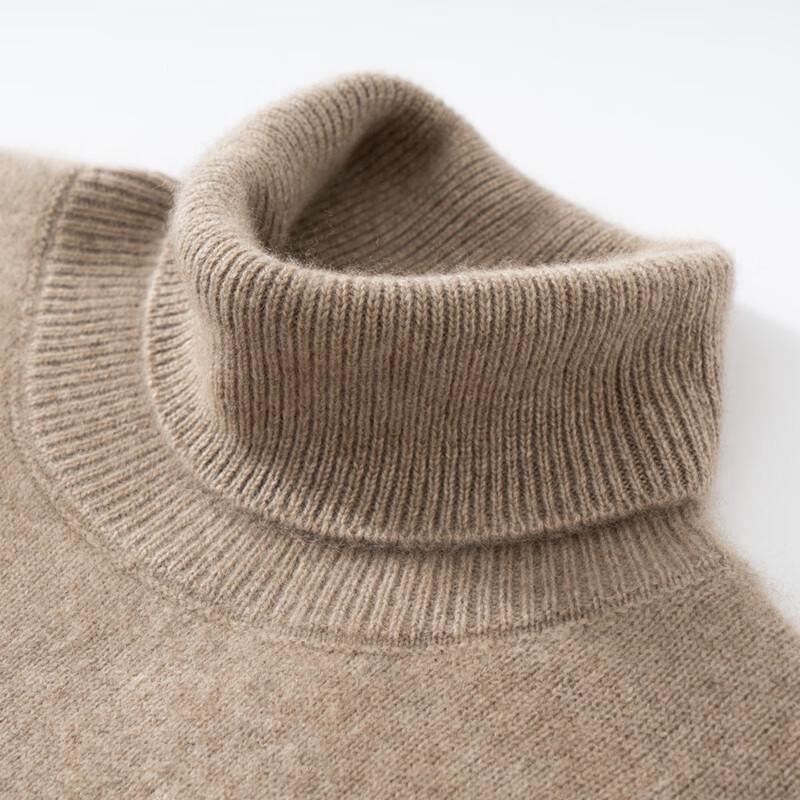 Fanzhen Men's 100% Cashmere High-Neck Sweater
