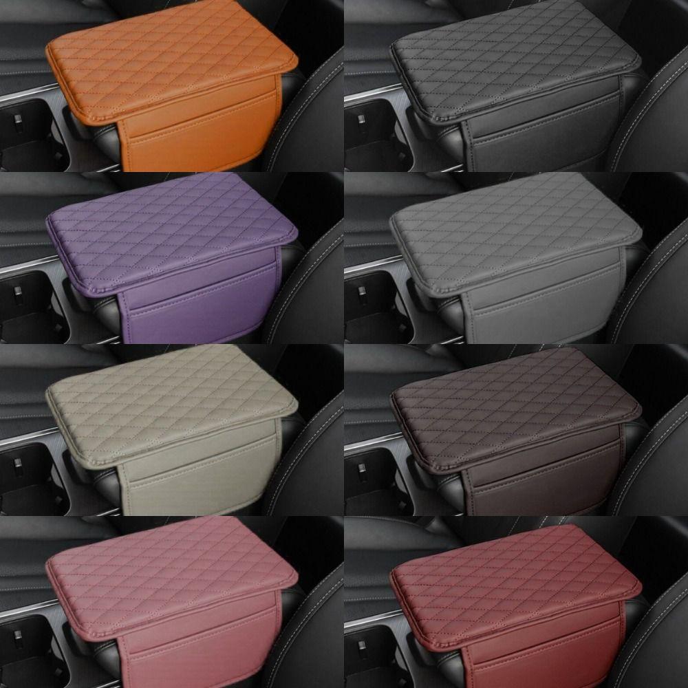 PU Leather Center Console Protector Cover Universal Armrest Storage Car Accessories