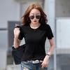 Summer New Round Neck Short-sleeved T-shirt for Women Pure Cotton Slimming Half-sleeved Top