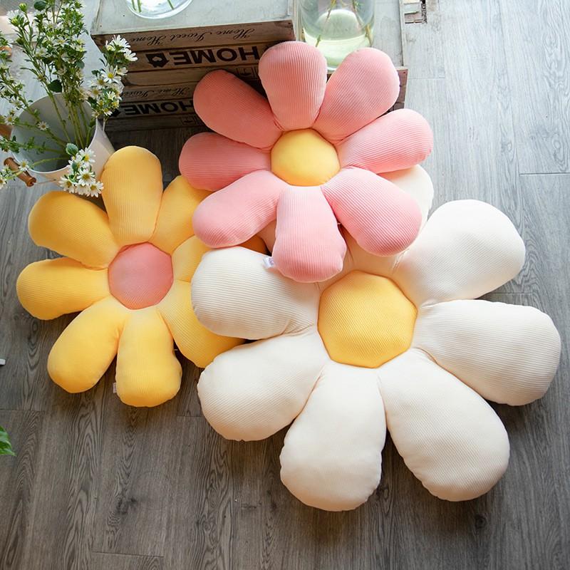 Fresh Colorful Daisy Flower Plush Pillow Toy Soft Cartoon Plant Stuffed Doll Chair Cushion Car Pillow Kids Lovers Birthday Gift