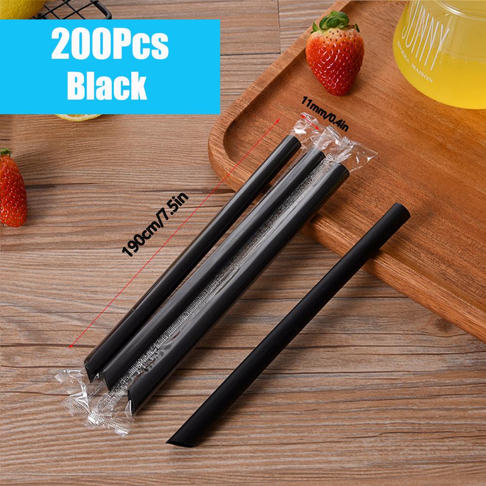 50–400 Stück bunte und schwarze große Trinkhalme für Bubble Tea, Milchtee, Smoothies, Milchshakes, Partys, Hochzeiten, Bars, Heimdekoration