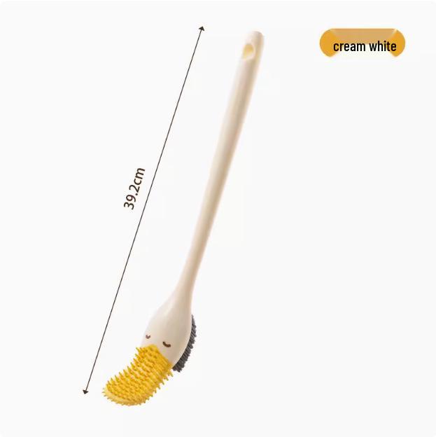 Duckbill Long-Handle Toilet Brush with Soft Bristles for Squatting Pan, Wall-Mounted, No Dead Angle Cleaning.