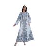 Middle East Indonesia Cross-Border Stand Collar Women Robe Print Diamond Beads New Formal Dress Travel Dress Dresses