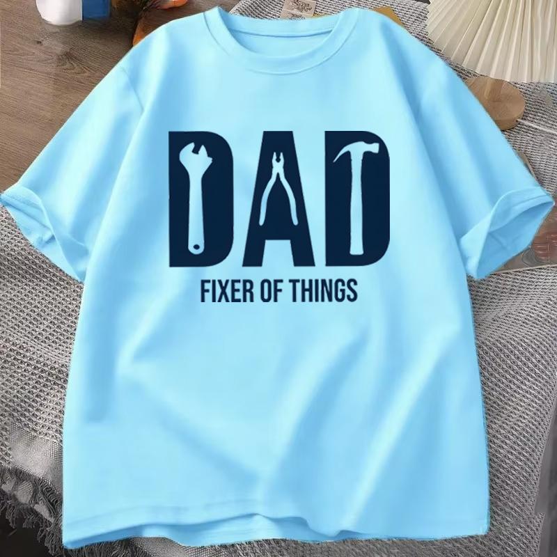 Dad Fixer Of Things Tshirt Tool Graphic Print Casual Short Sleeve Unisexs Tee Fathers Day Gift For Handyunisex Dad Repair Fathers Top