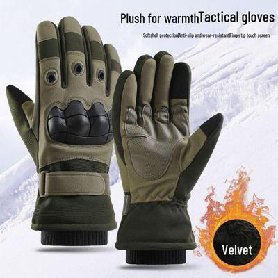 Herren Fleecegefütterte Taktische Handschuhe: Warm, winddicht für Outdoor-Sportarten, Wandern, Skifahren und Reiten